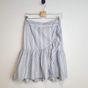 A New Day Cotton Striped Ruffle Wrap Sarong Skirt